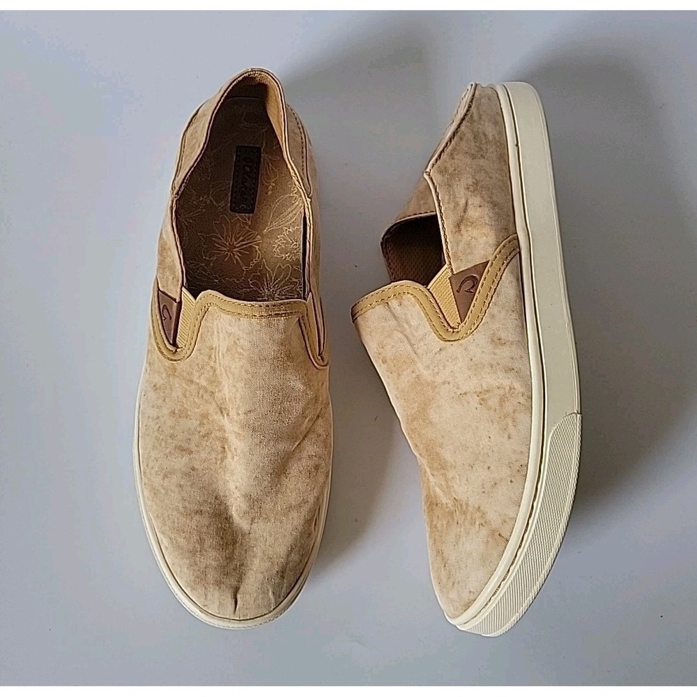 Olukai Liko Pehuea Slip On Sneakers 8.5 Hand Dyed Clay Color Athleisure Casual